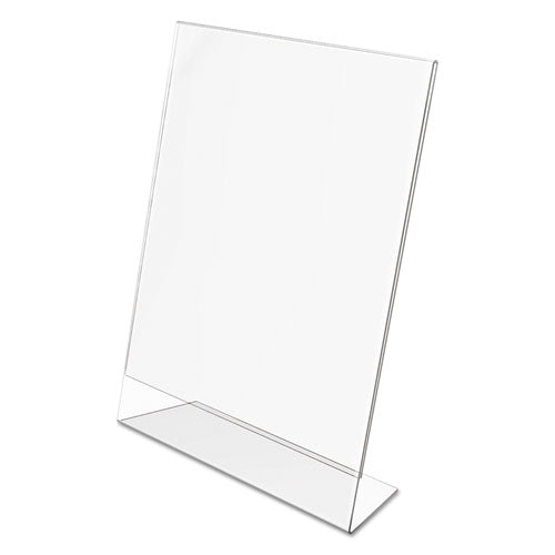 Image of deflecto® 69701 Classic Image Slanted Sign Holder, Portrait, 8.5 x 11 Insert, Clear