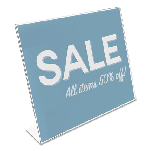 Image of deflecto® 66701 Classic Image Slanted Sign Holder, Landscaped, 11 x 8.5 Insert, Clear