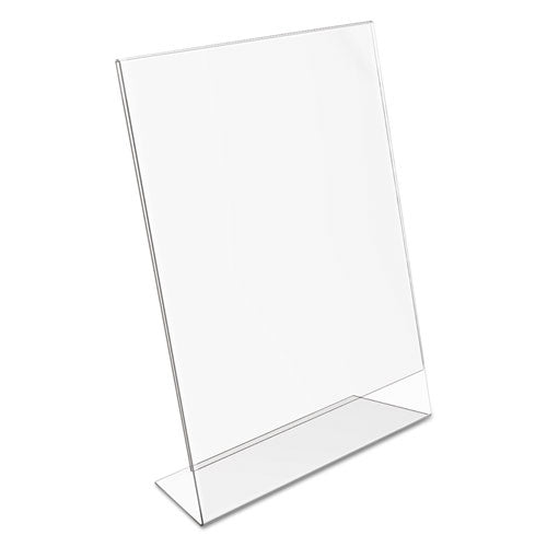 Image of deflecto® 69701 Classic Image Slanted Sign Holder, Portrait, 8.5 x 11 Insert, Clear