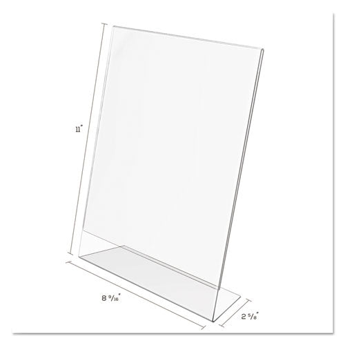 Image of deflecto® 69701 Classic Image Slanted Sign Holder, Portrait, 8.5 x 11 Insert, Clear