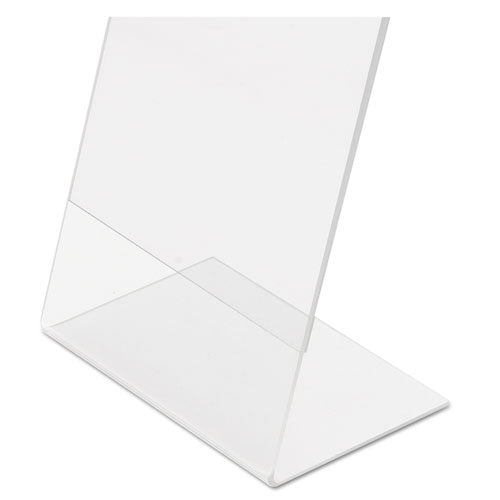 Image of deflecto® 69701 Classic Image Slanted Sign Holder, Portrait, 8.5 x 11 Insert, Clear