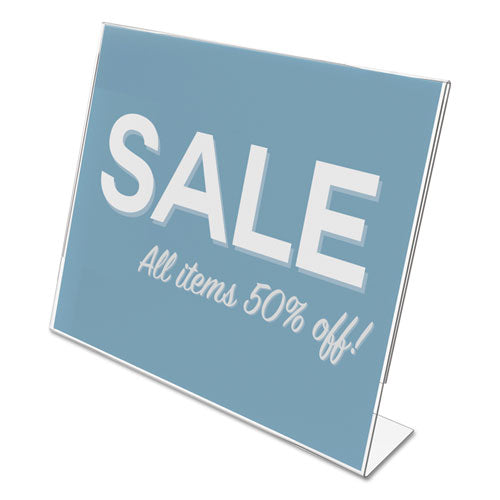 Image of deflecto® 66701 Classic Image Slanted Sign Holder, Landscaped, 11 x 8.5 Insert, Clear