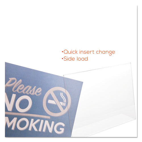 Image of deflecto® 66701 Classic Image Slanted Sign Holder, Landscaped, 11 x 8.5 Insert, Clear