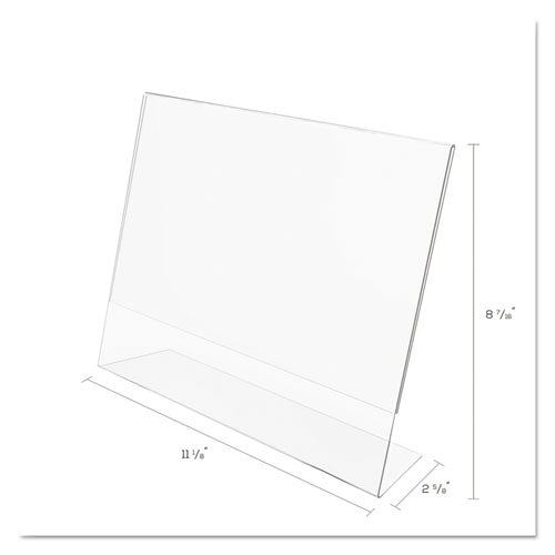 Image of deflecto® 66701 Classic Image Slanted Sign Holder, Landscaped, 11 x 8.5 Insert, Clear
