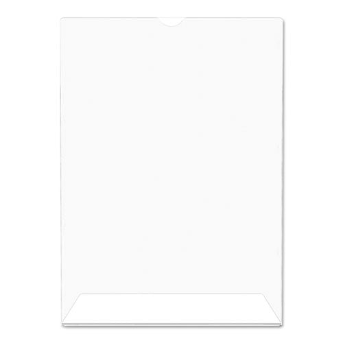 Image of deflecto® DEF590301 Superior Image Slanted Sign Holder, Portrait, 5 X 7 Insert, Clear