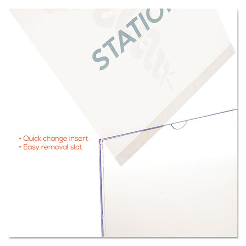 Image of deflecto® DEF588601 Superior Image Cubicle Sign Holder, 8.5 x 11 Insert, Clear