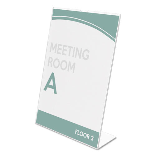 Image of deflecto® DEF590301 Superior Image Slanted Sign Holder, Portrait, 5 X 7 Insert, Clear