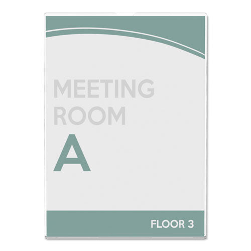 Image of deflecto® DEF590301 Superior Image Slanted Sign Holder, Portrait, 5 X 7 Insert, Clear
