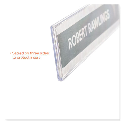 Image of deflecto® DEF587501 Superior Image Cubicle Nameplate Sign Holder, 8.5 x 2 Insert, Clear