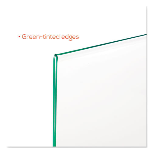 Image of deflecto® 5991790 Superior Image Premium Green Edge Sign Holders, 8.5 x 11 Insert, Clear/Green