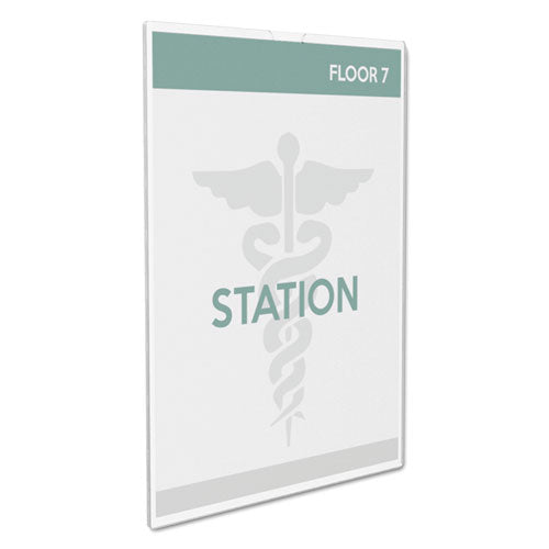 Image of deflecto® DEF588601 Superior Image Cubicle Sign Holder, 8.5 x 11 Insert, Clear