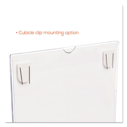 Image of deflecto® DEF588601 Superior Image Cubicle Sign Holder, 8.5 x 11 Insert, Clear