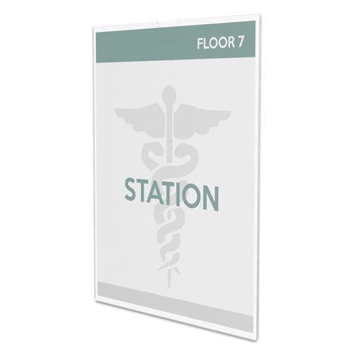 Image of deflecto® DEF588601 Superior Image Cubicle Sign Holder, 8.5 x 11 Insert, Clear