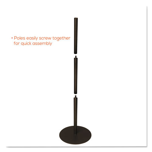 Image of deflecto® 692056 Double-Sided Magnetic Sign Display, 8.5 x 11 Insert, 56" Tall, Clear/Black