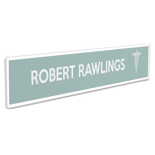 Image of deflecto® DEF587501 Superior Image Cubicle Nameplate Sign Holder, 8.5 x 2 Insert, Clear