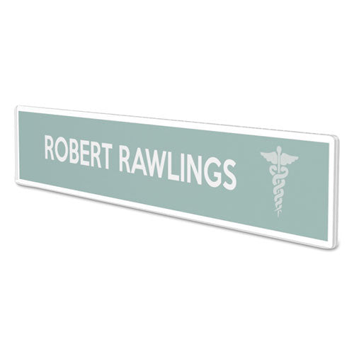 Image of deflecto® DEF587501 Superior Image Cubicle Nameplate Sign Holder, 8.5 x 2 Insert, Clear