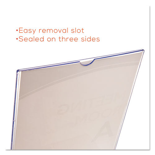 Image of deflecto® DEF590301 Superior Image Slanted Sign Holder, Portrait, 5 X 7 Insert, Clear