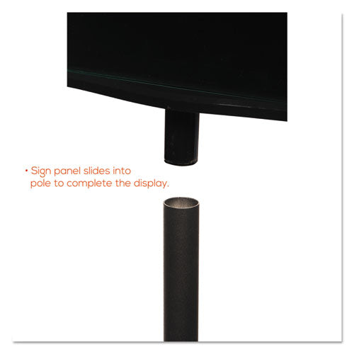 Image of deflecto® 692056 Double-Sided Magnetic Sign Display, 8.5 x 11 Insert, 56" Tall, Clear/Black