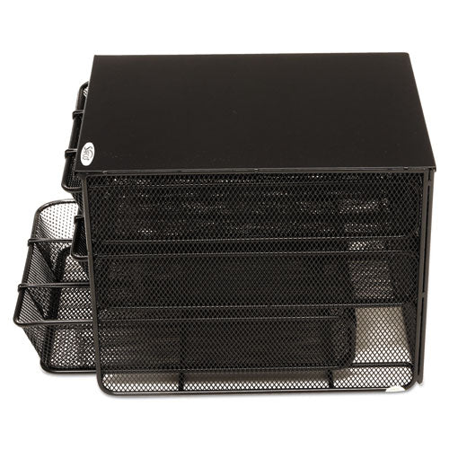 Image of Safco® 3275BL Onyx Three Drawer Hospitality Organizer, 7 Compartments, 11.5 x 8.25 x 8.25, Black