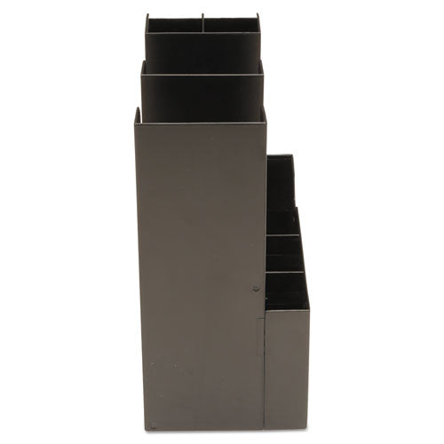 Image of Mind Reader CAD01-BLK Coffee Condiment Caddy Organizer, 10 Compartments, 5.4 x 11 x 12.6, Black