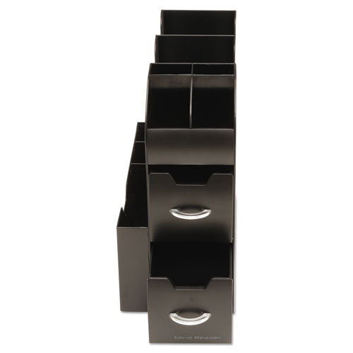 Image of Mind Reader CAD01-BLK Coffee Condiment Caddy Organizer, 10 Compartments, 5.4 x 11 x 12.6, Black
