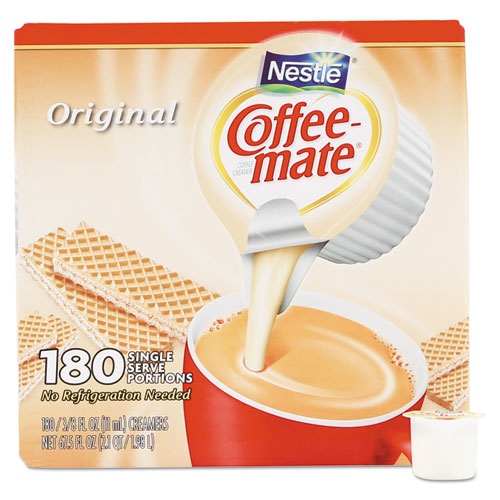 Image of Coffee mate® NES35120 Liquid Coffee Creamer, Original, 0.38 Oz Mini Cups, 180/carton