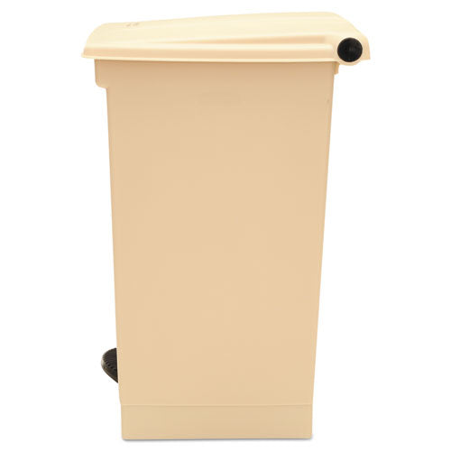 Image of Rubbermaid® Commercial FG614400BEIG Indoor Utility Step-On Waste Container, 12 gal, Plastic, Beige
