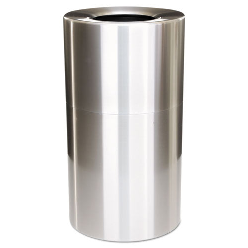 Image of RubbermaidÂ® Commercial Atrium Aluminum Container with Liner, 35 gal, Aluminum, Satin Aluminum