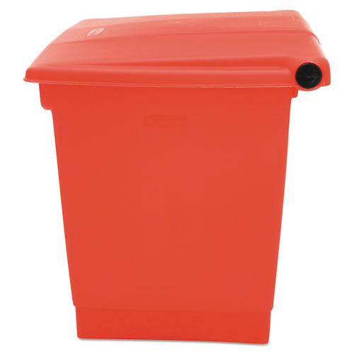 Image of Rubbermaid® Commercial FG614300RED Indoor Utility Step-On Waste Container, 8 gal, Plastic, Red
