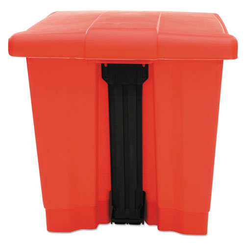 Image of Rubbermaid® Commercial FG614300RED Indoor Utility Step-On Waste Container, 8 gal, Plastic, Red