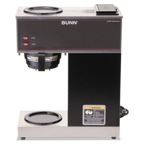 Image of BUNN® 33200.0000 VPR Two Burner Pourover Coffee Brewer, 12-Cup, Stainless Steel, Black