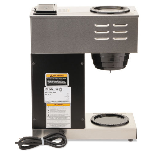 Image of BUNN® 33200.0000 VPR Two Burner Pourover Coffee Brewer, 12-Cup, Stainless Steel, Black