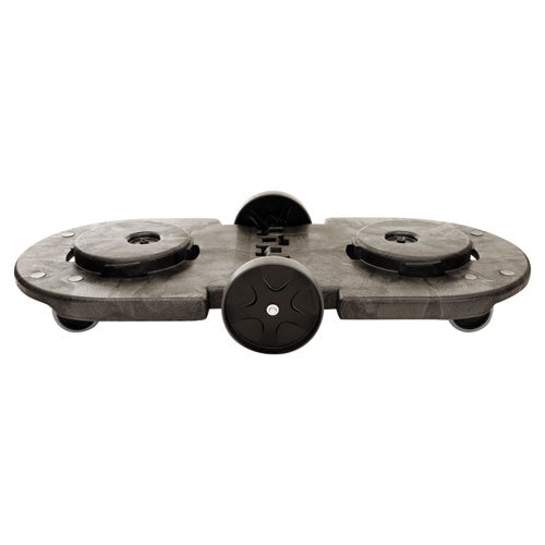 Image of Rubbermaid® Commercial FG264600BLA BRUTE Tandem Dolly, Two-Container, 300 lb Capacity, 20.25w x 45d x 8h, Black