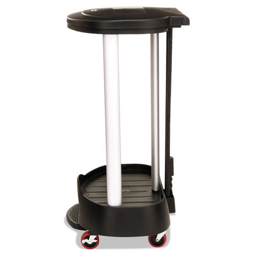 Image of Rubbermaid® Commercial FG630000BLA Premium Step-On Linen Hamper, 30 Gal, 20.38w X 22.25d X 37.88h, Aluminum/plastic, Black