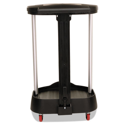 Image of Rubbermaid® Commercial FG630000BLA Premium Step-On Linen Hamper, 30 Gal, 20.38w X 22.25d X 37.88h, Aluminum/plastic, Black