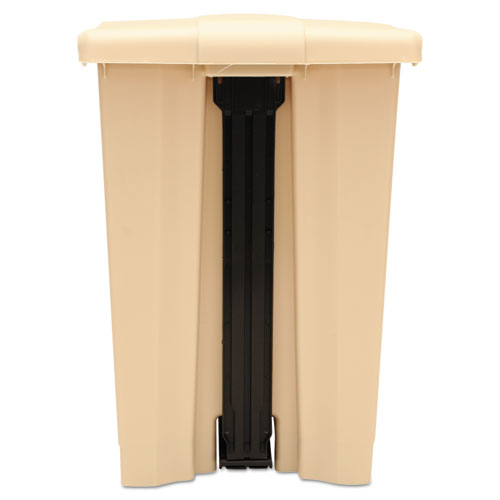Image of Rubbermaid® Commercial FG614400BEIG Indoor Utility Step-On Waste Container, 12 gal, Plastic, Beige