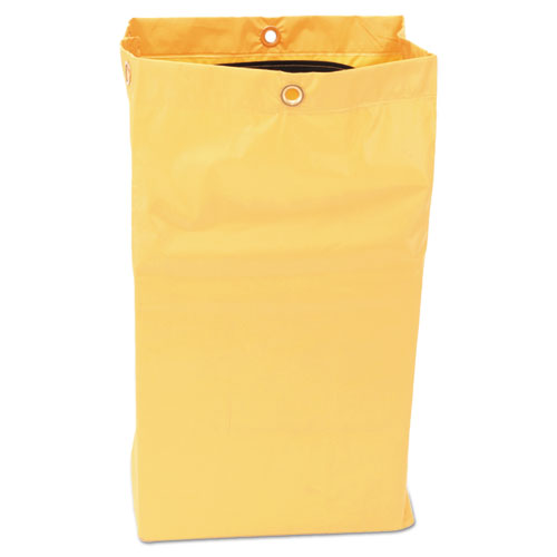 Image of Rubbermaid® Commercial 1966719 Zippered Vinyl Cleaning Cart Bag for Rubbermaid Commercial 6173-88, 24 gal, 17.25" x 10.5" x 30.5", Yellow