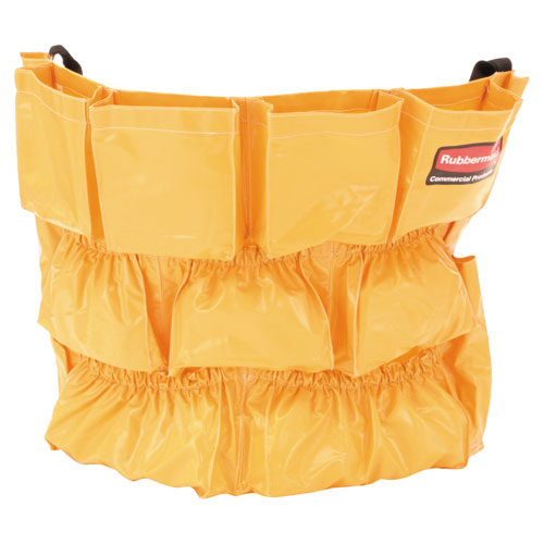 Image of Rubbermaid® Commercial FG264200YEL Brute Caddy Bag, 12 Compartments, 20" Diameter, Yellow