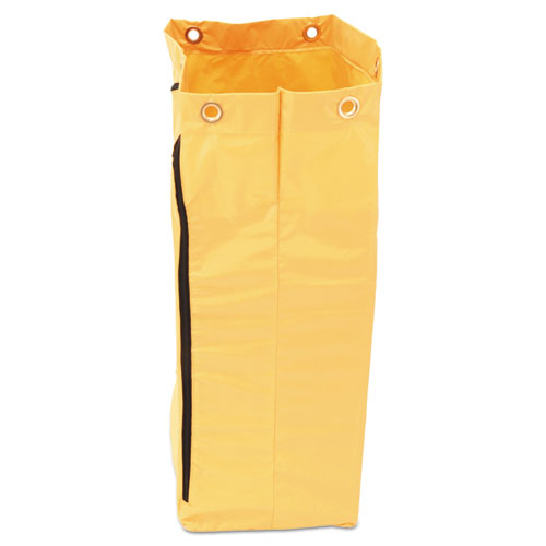 Image of Rubbermaid® Commercial 1966719 Zippered Vinyl Cleaning Cart Bag for Rubbermaid Commercial 6173-88, 24 gal, 17.25" x 10.5" x 30.5", Yellow