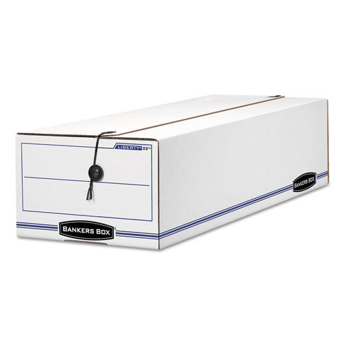 Image of Bankers Box® 00022 Liberty Check And Form Boxes, 9.75" X 23.75" X 6.25", White/blue, 12/carton
