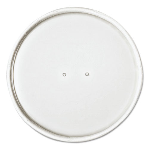 Image of SOLO® CH16A-4000 Paper Lids for Food Containers, For 16 oz Containers, Vented, 3.9" Diameter x 0.9" h, White, 25/Bag, 20 Bags/Carton