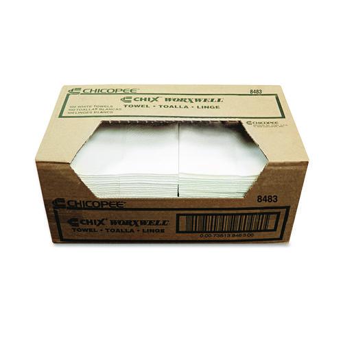 Image of Chicopee® 8483 Durawipe Shop Towels, 13 X 15, Flat, White, 300/carton