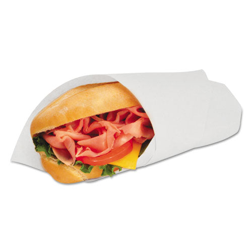 Image of Bagcraft P057012 Grease-Resistant Paper Wraps And Liners, 12 X 12, White, 1,000/box, 5 Boxes/carton