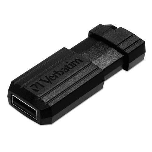 Image of Verbatim® 49063 PinStripe USB 2.0 Flash Drive, 16 GB, Black