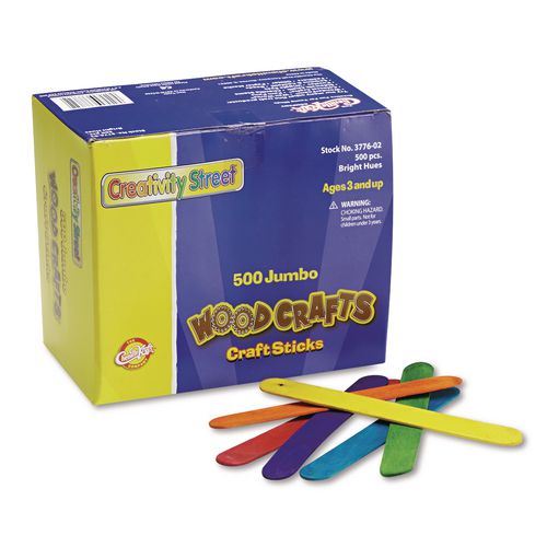 Image of Creativity Street® PAC3776-02 Colored Wood Craft Sticks, 6 x 0.75, 500/Box