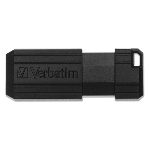 Image of Verbatim® 49063 PinStripe USB 2.0 Flash Drive, 16 GB, Black