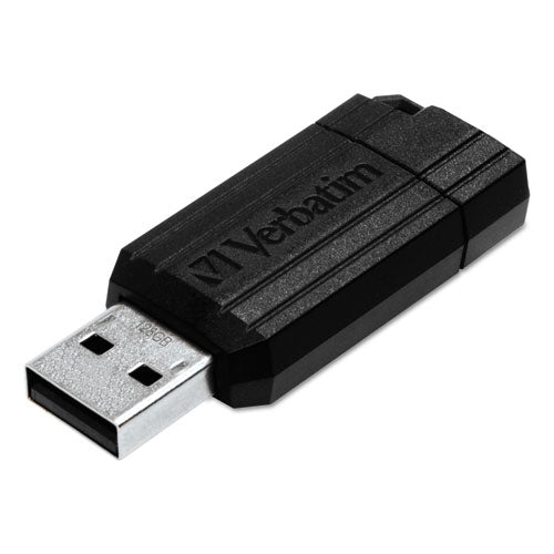 Image of Verbatim® 49063 PinStripe USB 2.0 Flash Drive, 16 GB, Black
