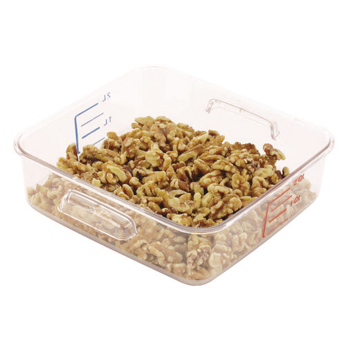 Image of Rubbermaid® Commercial FG630200CLR SpaceSaver Square Containers, 2 qt, 8.8 x 8.75 x 2.7, Clear, Plastic