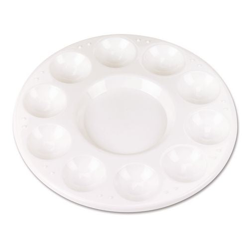 Image of Creativity Street® PAC5924 Round Plastic Paint Trays For Classroom, White, 10/pack