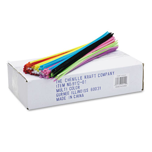 Image of Creativity Street® PAC9112-01 Regular Stems, 12" x 4 mm, Metal Wire/Polyester, Assorted Colors, 1,000/Box